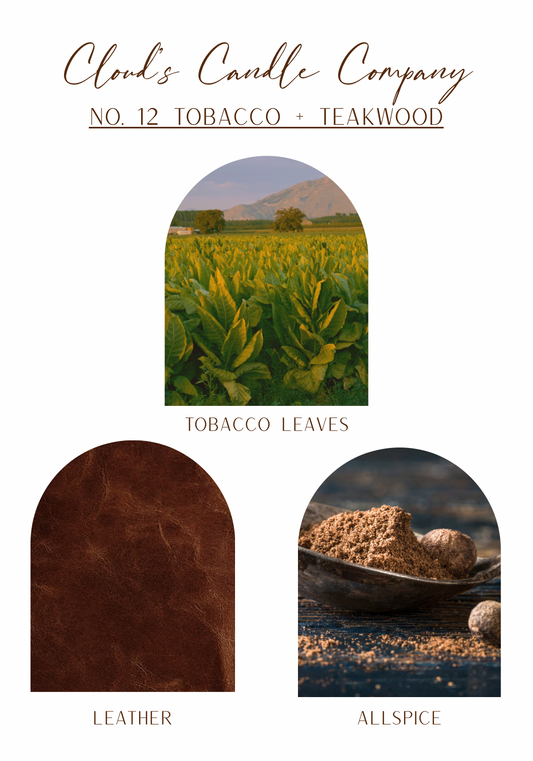 No. 12 Tobacco + Teakwood - 16oz Candle